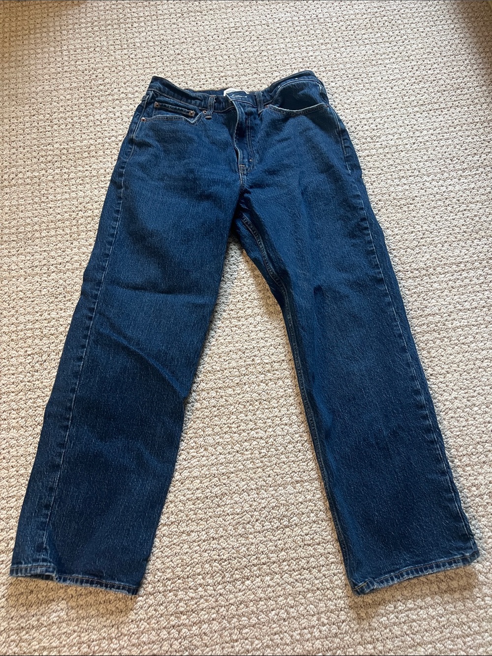 Abercrombie & Fitch Vintage Straight High Rise Dark Blue Jeans - 30